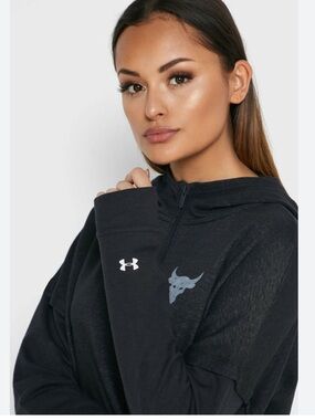 Under Armour Warrior Mama Black Quarter-Zip Hoodie Sweatshirt